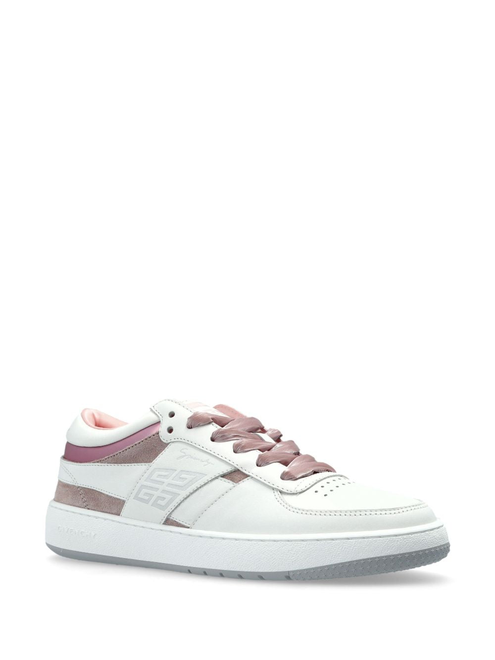 Sneakers with printed logo in white/rose gold
