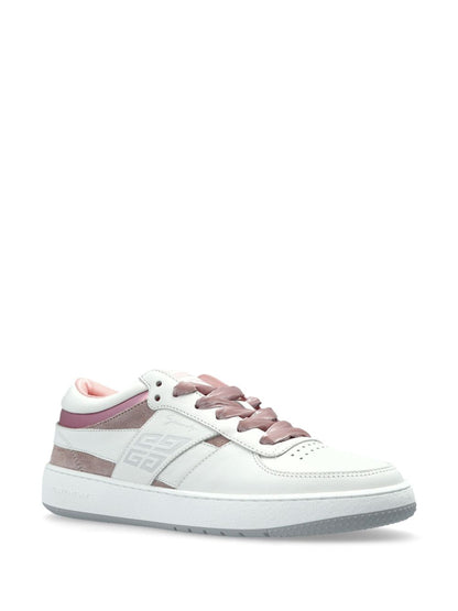 Sneakers with printed logo in white/rose gold