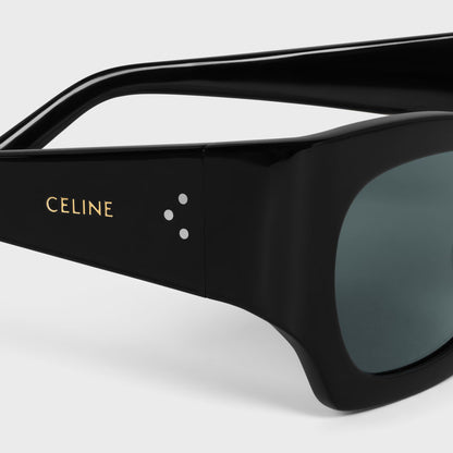 Grafische S333 Sonnenbrille aus schwarzem Acetat für Damen