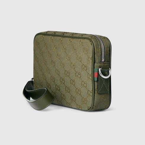 GG Supreme shoulder bag in forest green, small