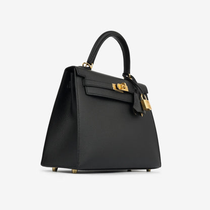 Kelly 25 Noir Epsom
