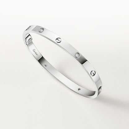 LOVE Armband mittleres Modell mit 4 Diamanten Silber