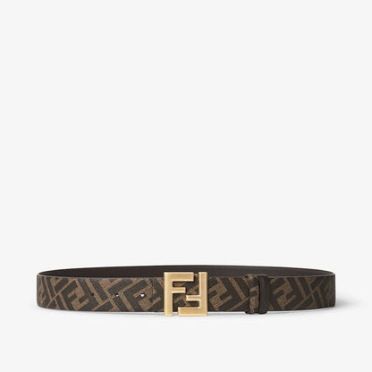 Herren Wendegürtel aus Leder und FF Canvas Braun