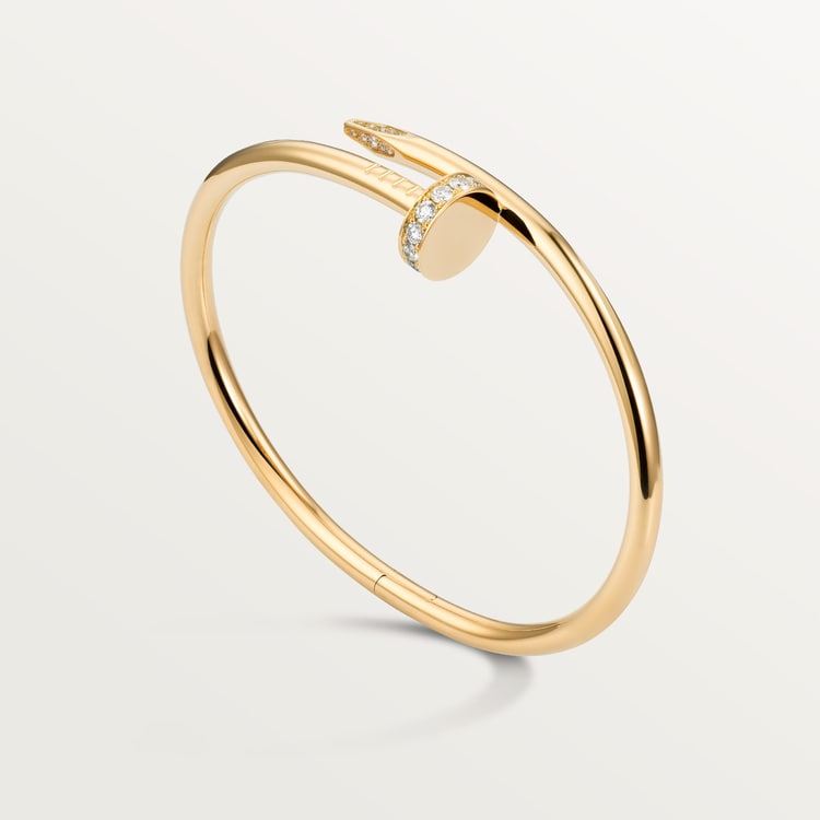 Juste un Clou bracelet, classic model with diamonds, gold