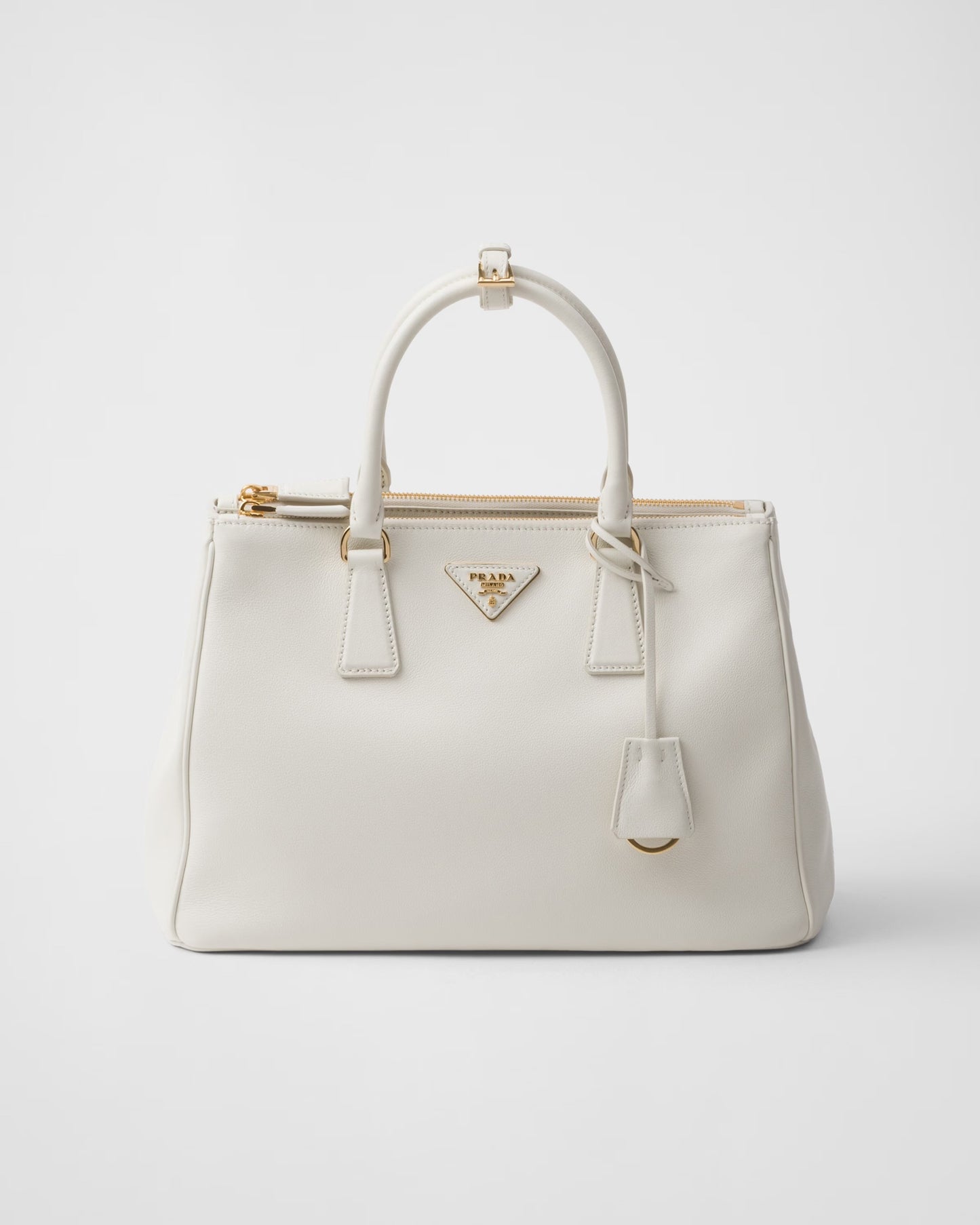 Große Galleria Tasche aus Leder Weiß