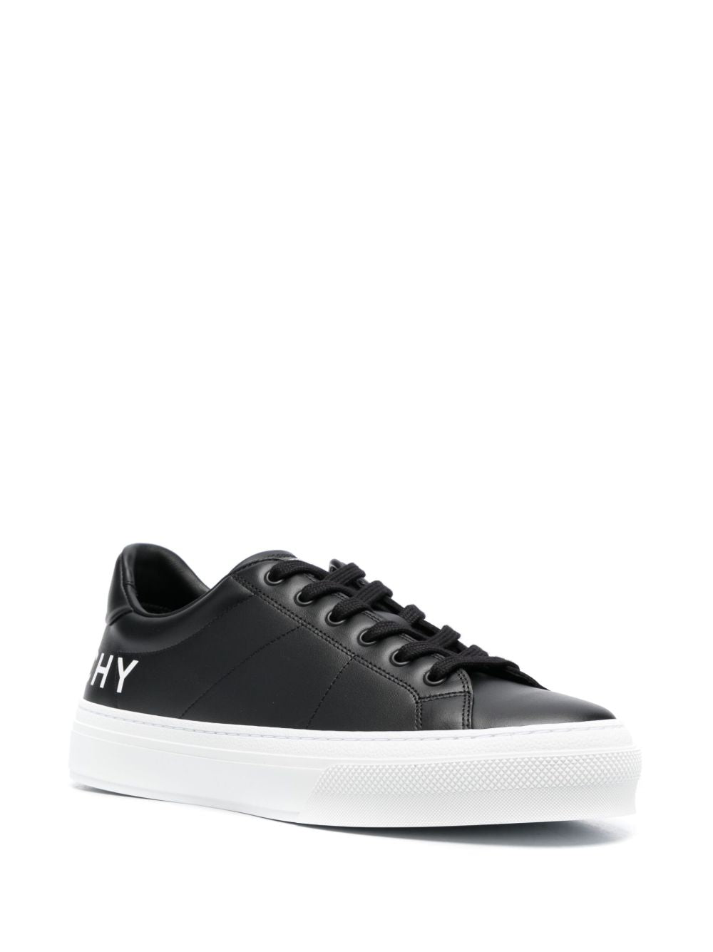 Sneakers aus Leder mit schwarzem Logoprint