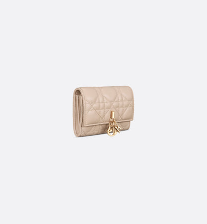 Glycine wallet lamb leather cannage powder beige