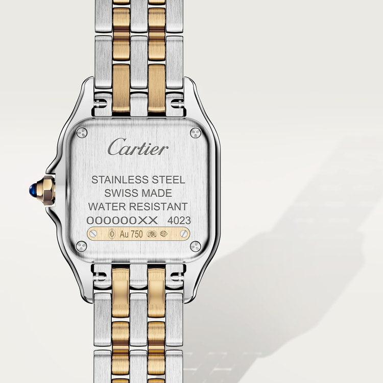 Panthère Uhr kleines Modell aus Silber/Gold