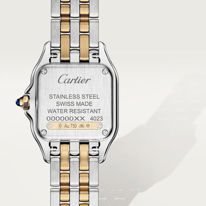 Panthère Uhr kleines Modell aus Silber/Gold