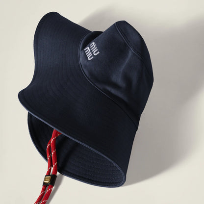 Hut aus Denim Blau/Rot
