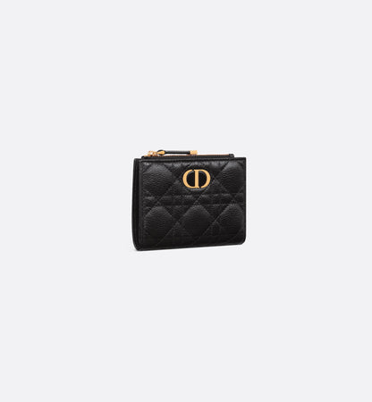 Caro Dahlia Wallet Soft Cannage Calfskin Black