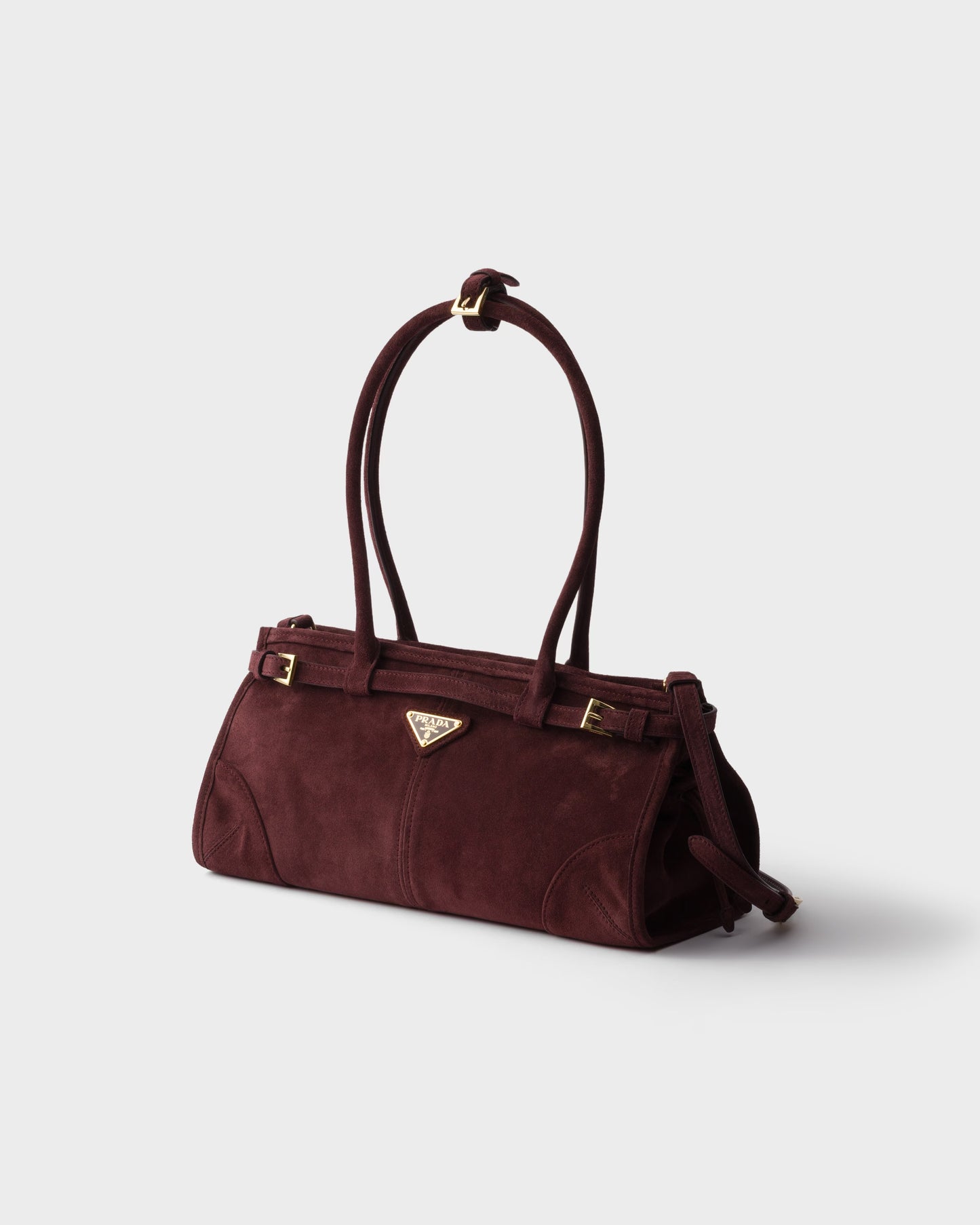 Bonnie Medium Handtasche aus Wildleder Burgunderrot