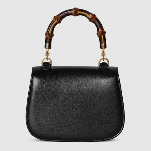 GG Bamboo 1947 Mini-Tasche aus schwarzem Leder