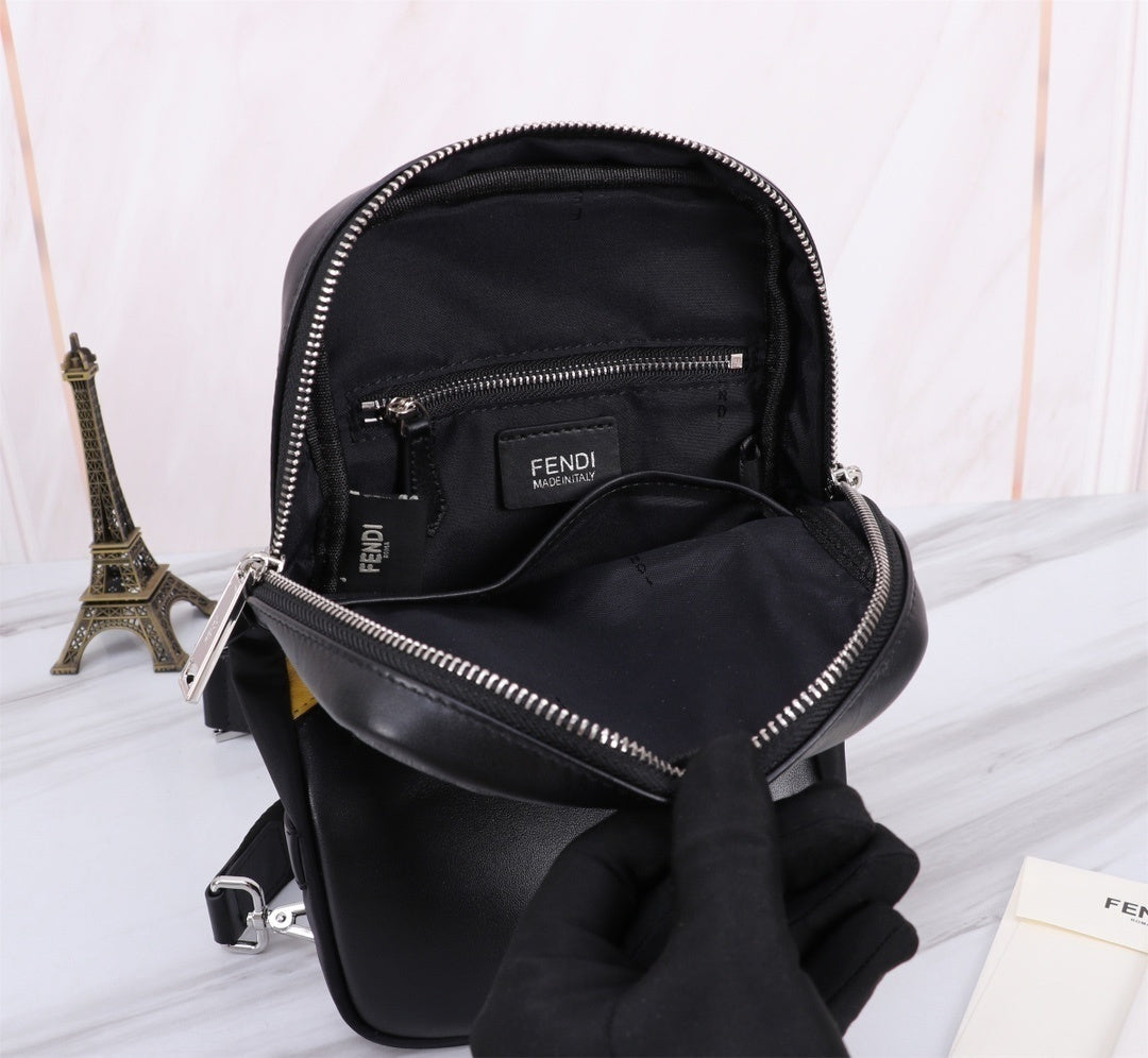 Chest Bag FF Jacquard Schwarz/Gelb
