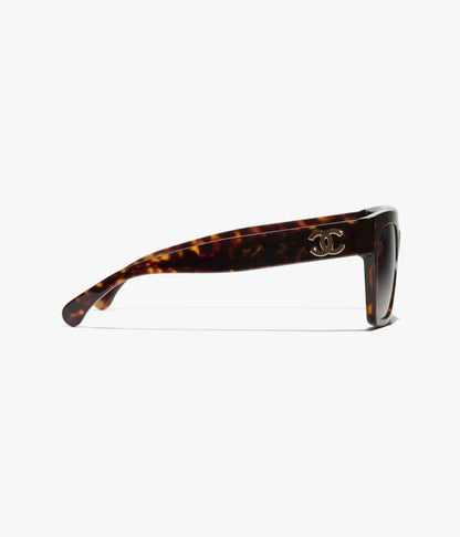 Butterfly-Sonnenbrille aus Havanna-Acetat mit braunen Gläsern