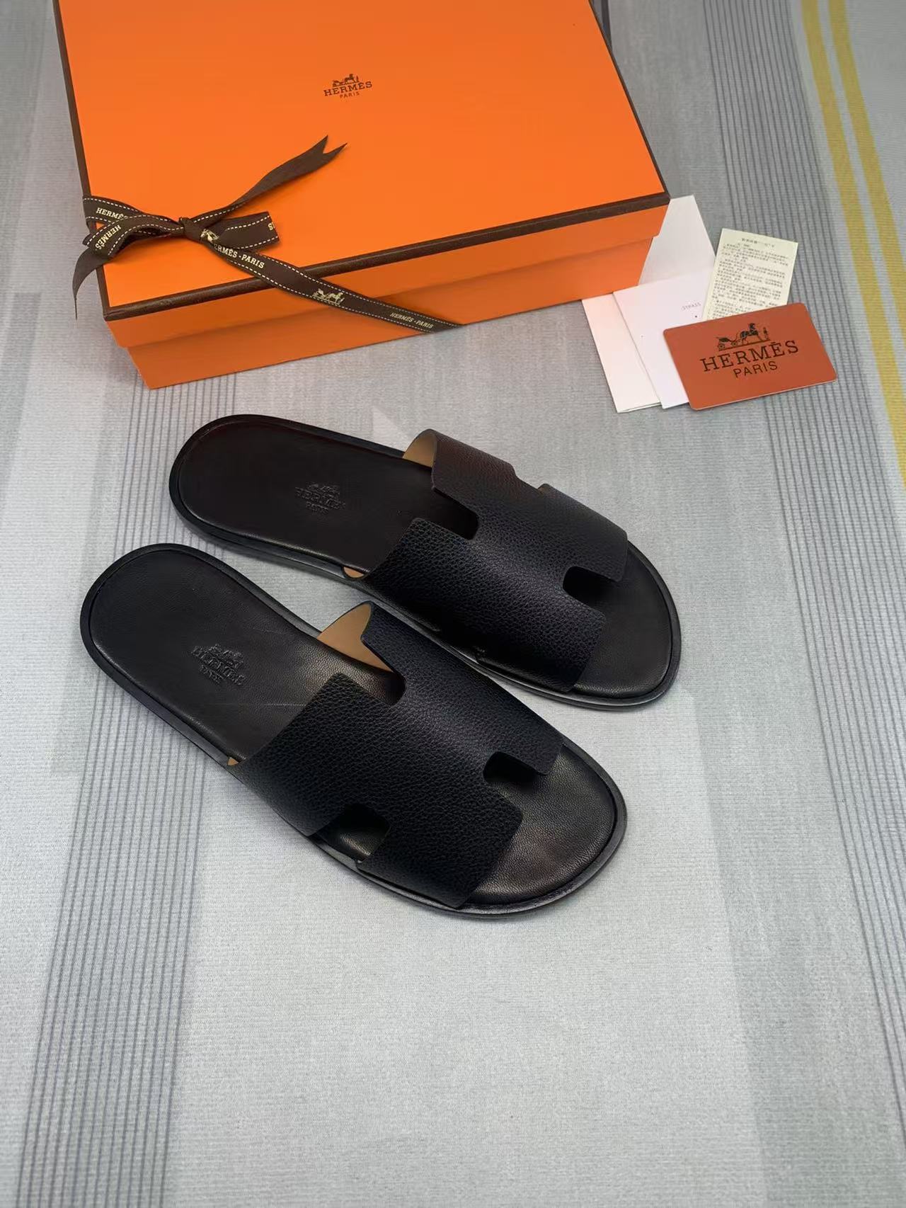 Herren-Sandalen Izmir aus Epsom-Leder Schwarz