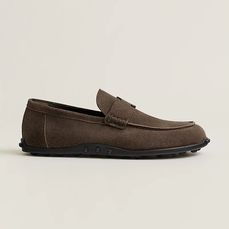 Lazy Loafer Braun Wildleder mit H-Schnalle