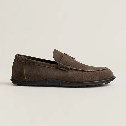 Lazy Loafer Braun Wildleder mit H-Schnalle