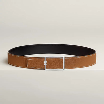 Belt buckle Tube H &amp; reversible belt strap 38 mm black/gold men