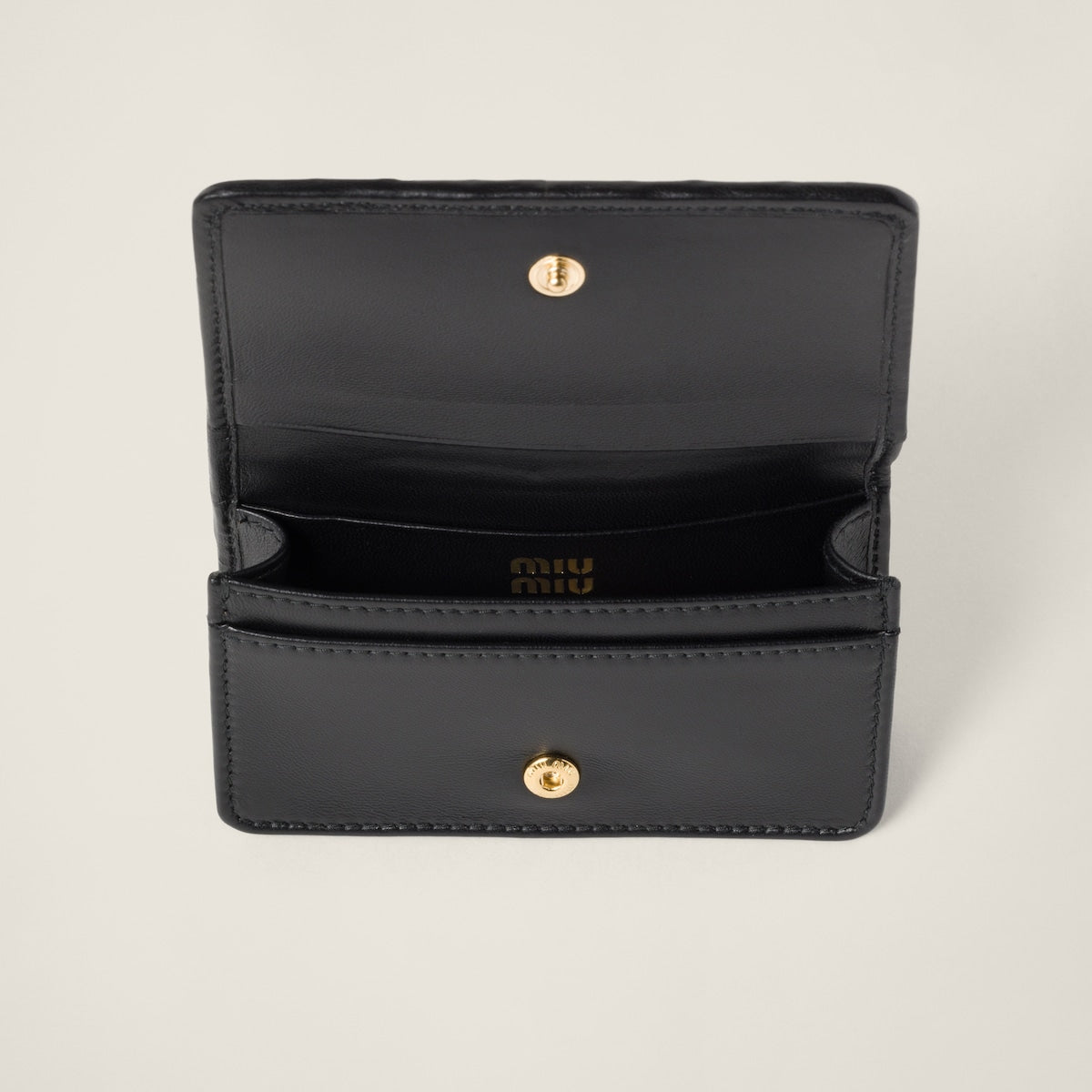 Card holder made of nappa leather in black