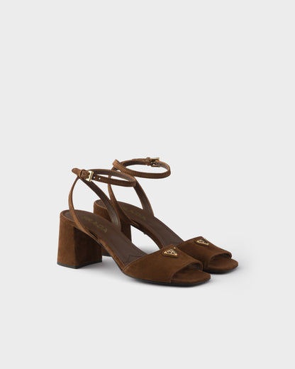 Sandalen aus Wildleder Kakao