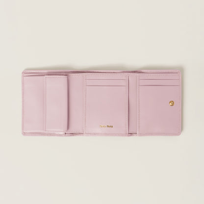 Small wallet made of pink nappa leather