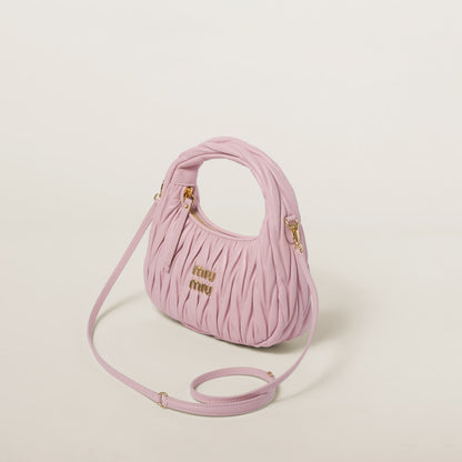 Hobo bag Wander small made of matelassed nappa leather in pink