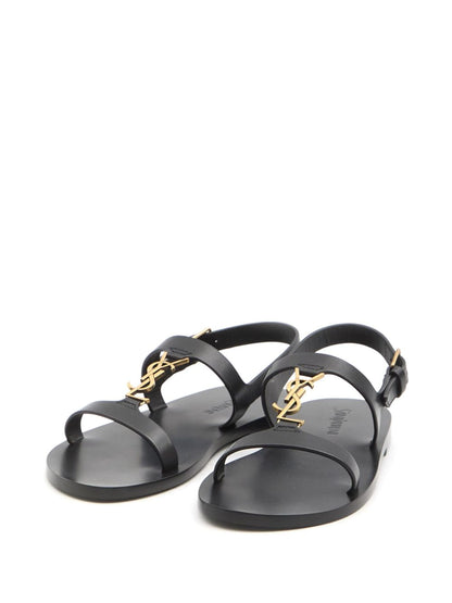 Cassandre slingback sandals with buckle in black leather