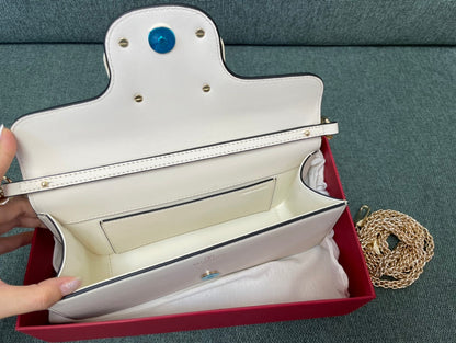 Locò Schultertasche aus Kalbsleder Weiß