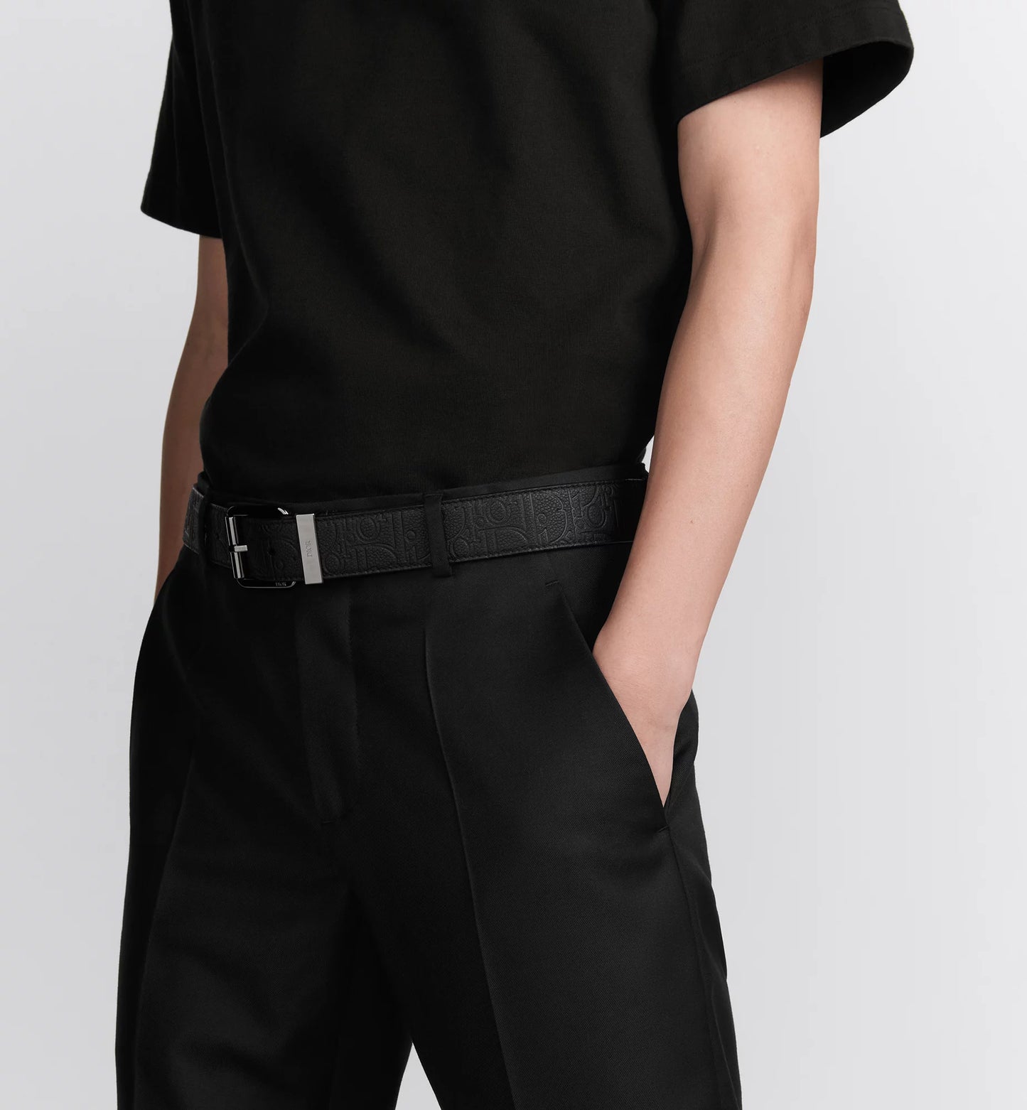 Black Gravity Leather Belt 35 mm Men's