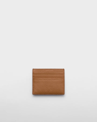 Leather card case, cognac