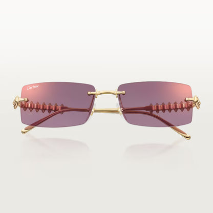 Rechteckige Clash de CT Sonnenbrille mit violetten Gläsern und goldenem Spiegeleffekt
