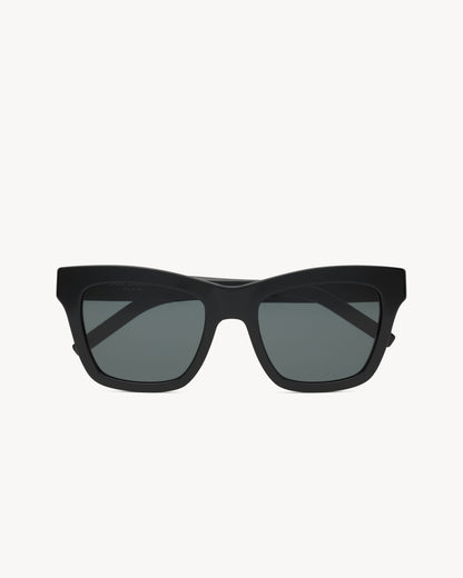 Quadratische Sonnenbrille aus schwarzem Acetat für Damen