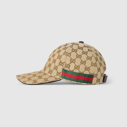Baseballkappe aus GG-Gewebe mit Web in Beige und Dunkelbraun