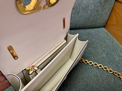 Vain Kleine Leder-Schultertasche Weiß