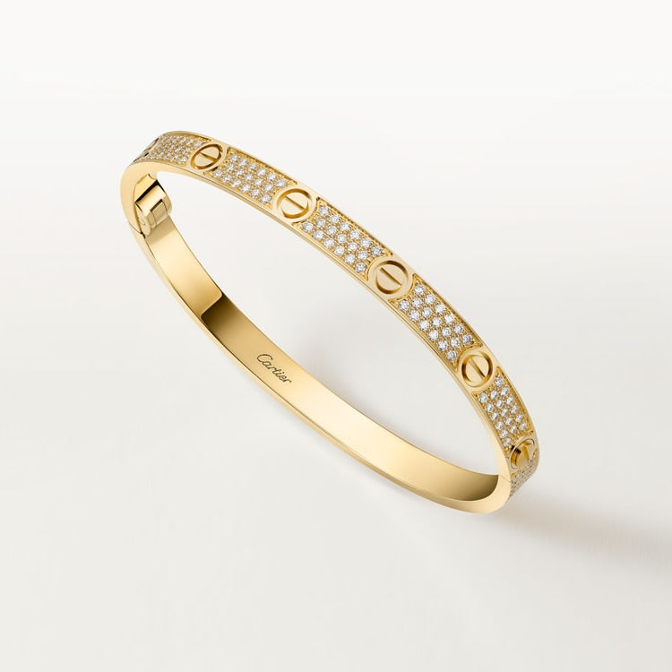 LOVE Armband mittleres Modell Pavé Gold