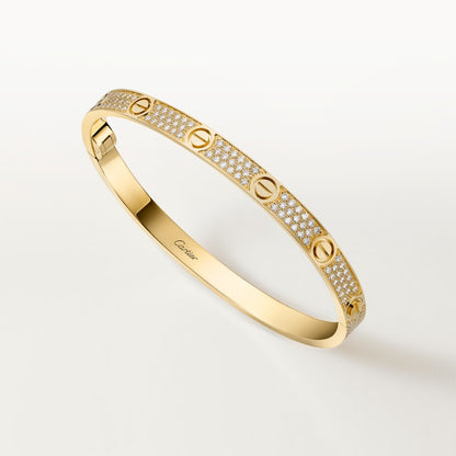 LOVE Armband mittleres Modell Pavé Gold