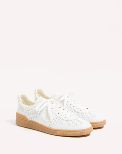 Low-Top Sneaker Upvillage aus perforiertem Nappa Weiß