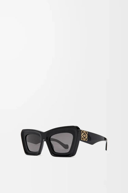 Cat-Eye Sonnenbrille Beveled Schwarz