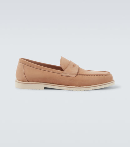 Penny Loafer aus Suede Siena-Braun