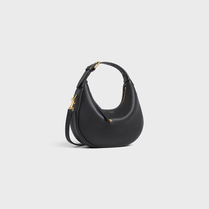Lulu Teen Tasche aus genarbtem Kalbsleder in Schwarz