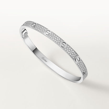LOVE bracelet, medium model, pavé silver