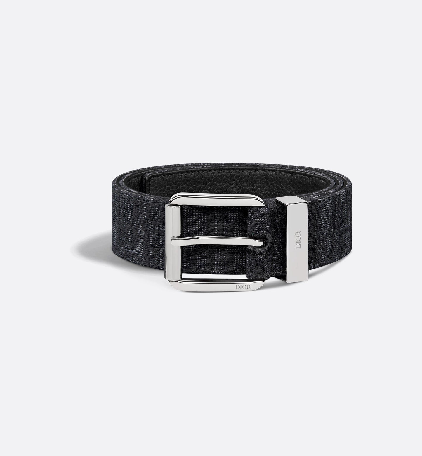 Gürtel Schwarz Oblique Jacquard und genarbtes Kalbsleder 35 mm Herren