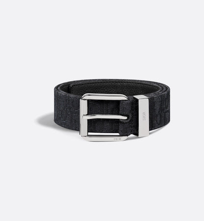 Gürtel Schwarz Oblique Jacquard und genarbtes Kalbsleder 35 mm Herren