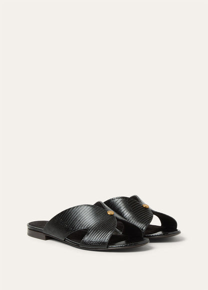Vera Sandalen Eidechse Schwarz