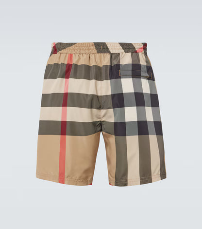 BRB Check-Badehose Beige/Mehrfarbig