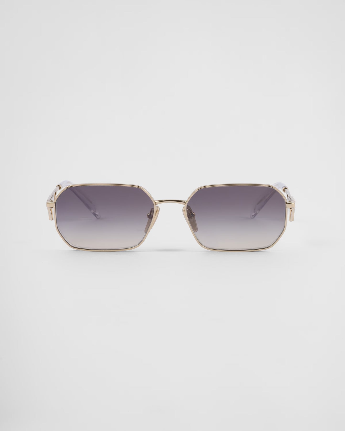 Sonnenbrille mit Dreieckslogo und irisfarbenen Verlaufsgläsern