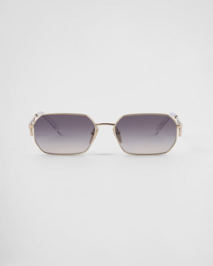 Sonnenbrille mit Dreieckslogo und irisfarbenen Verlaufsgläsern