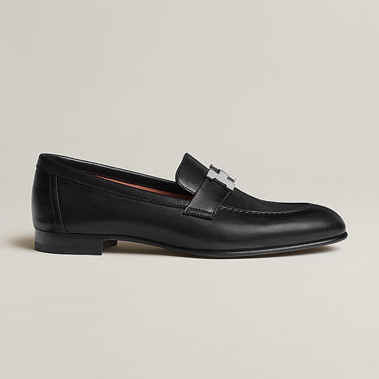 Paris Loafer Black with Silver Buckle