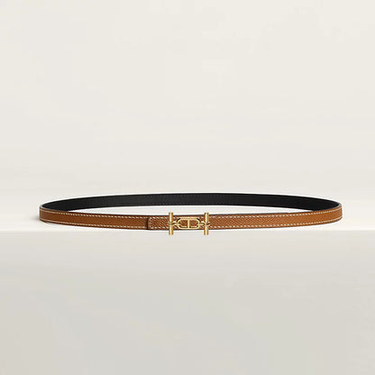 Gürtelschließe Ancre & Wendbarer Gürtelriemen 13 mm Schwarz/Gold Damen